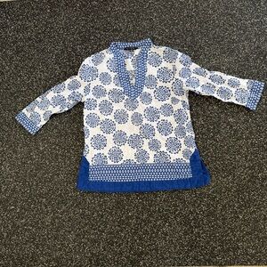 Zac & Rachel Blouse with Blue Floral Design